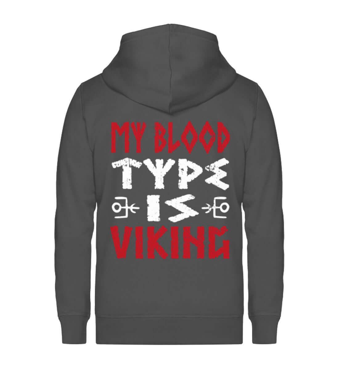"My Blood Type Is Viking" Organic Zipp-Hoodie – Stolze Nordische Abstammung Bekleidung - Nordic Viking Wear