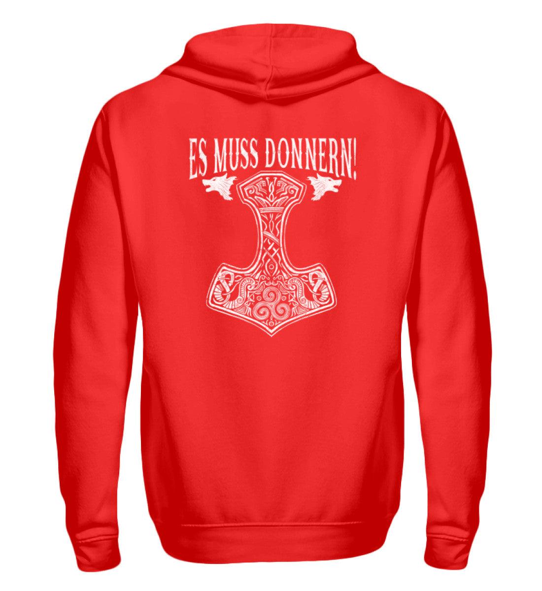 Es muss donnern! – Wikinger Zipp-Hoodie mit Mjölnir ⚡🔨 - Nordic Viking Wear