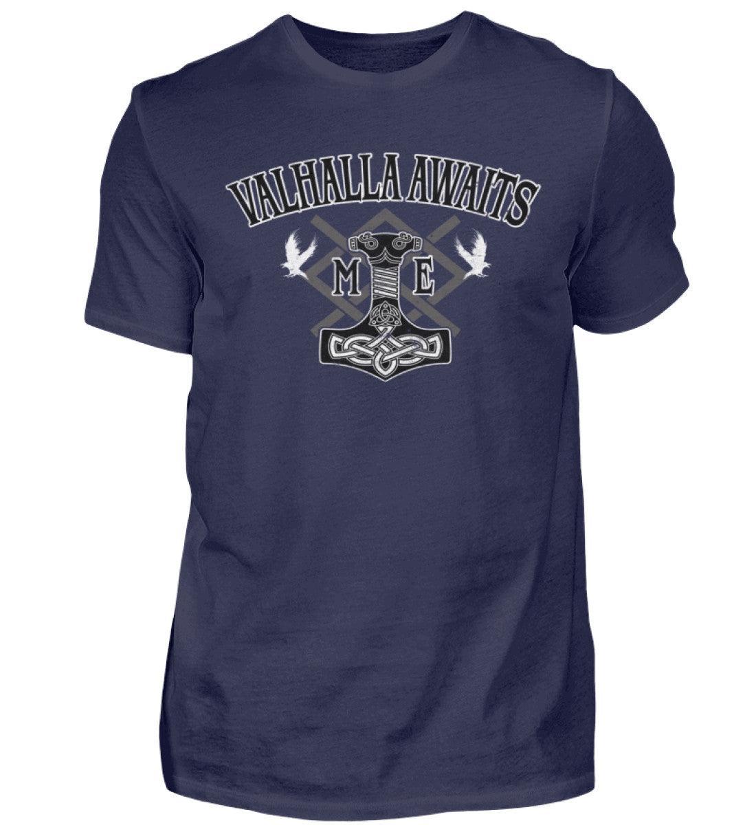 Wikinger Mjölnir und Grungir Shirt - Valhalla Awaits Me - Nordische Mythologie - Nordic Viking Wear