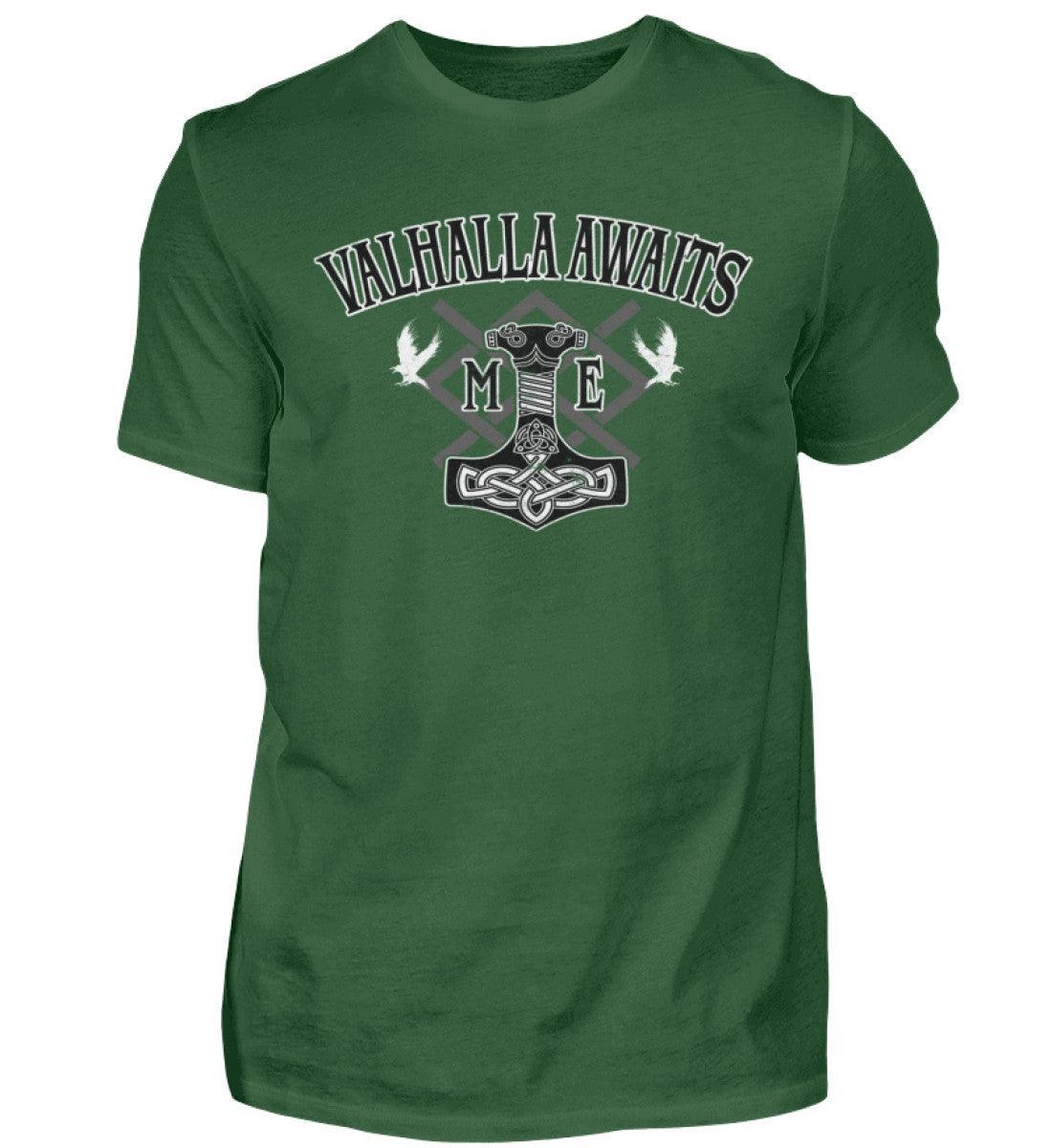 Wikinger Mjölnir und Grungir Shirt - Valhalla Awaits Me - Nordische Mythologie - Nordic Viking Wear