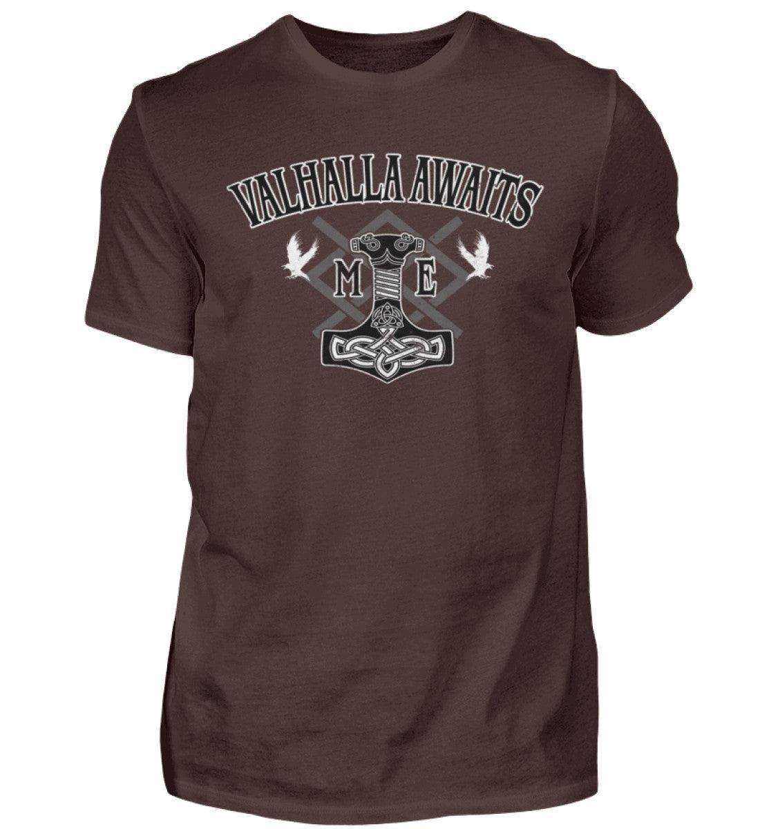 Wikinger Mjölnir und Grungir Shirt - Valhalla Awaits Me - Nordische Mythologie - Nordic Viking Wear
