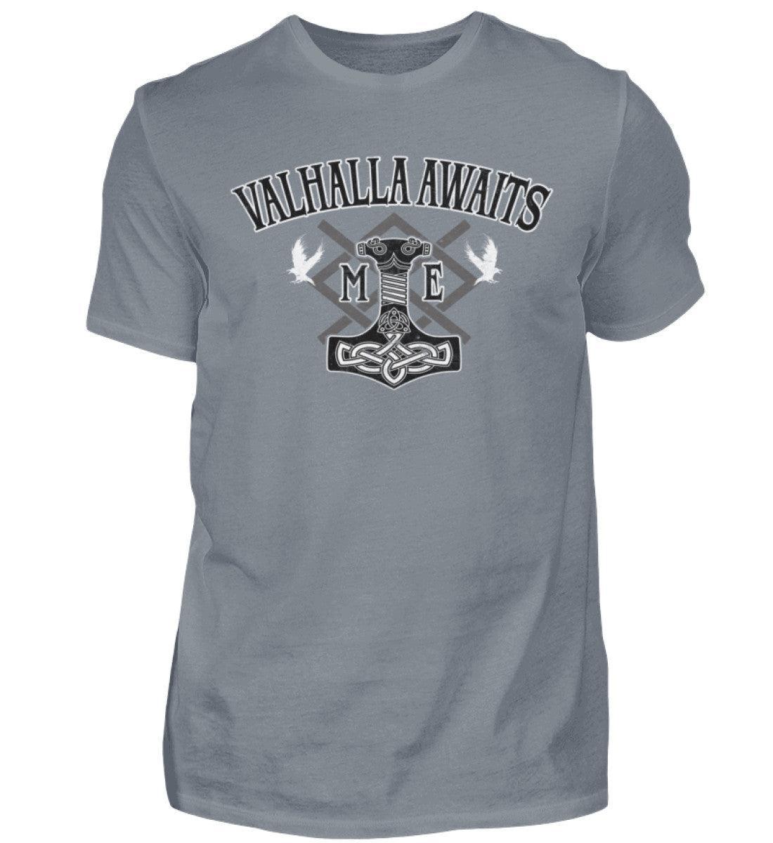 Wikinger Mjölnir und Grungir Shirt - Valhalla Awaits Me - Nordische Mythologie - Nordic Viking Wear