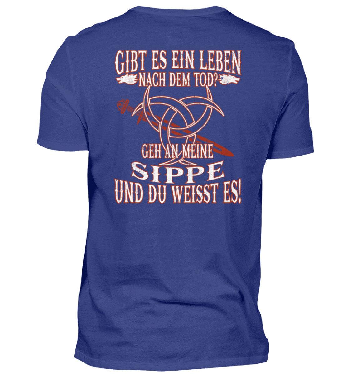 Gibt es ein Leben nach dem Tod? Geh an meine Sippe und du weißt es! - Wikinger Doppel Print Premiumshirt - Nordic Viking Wear