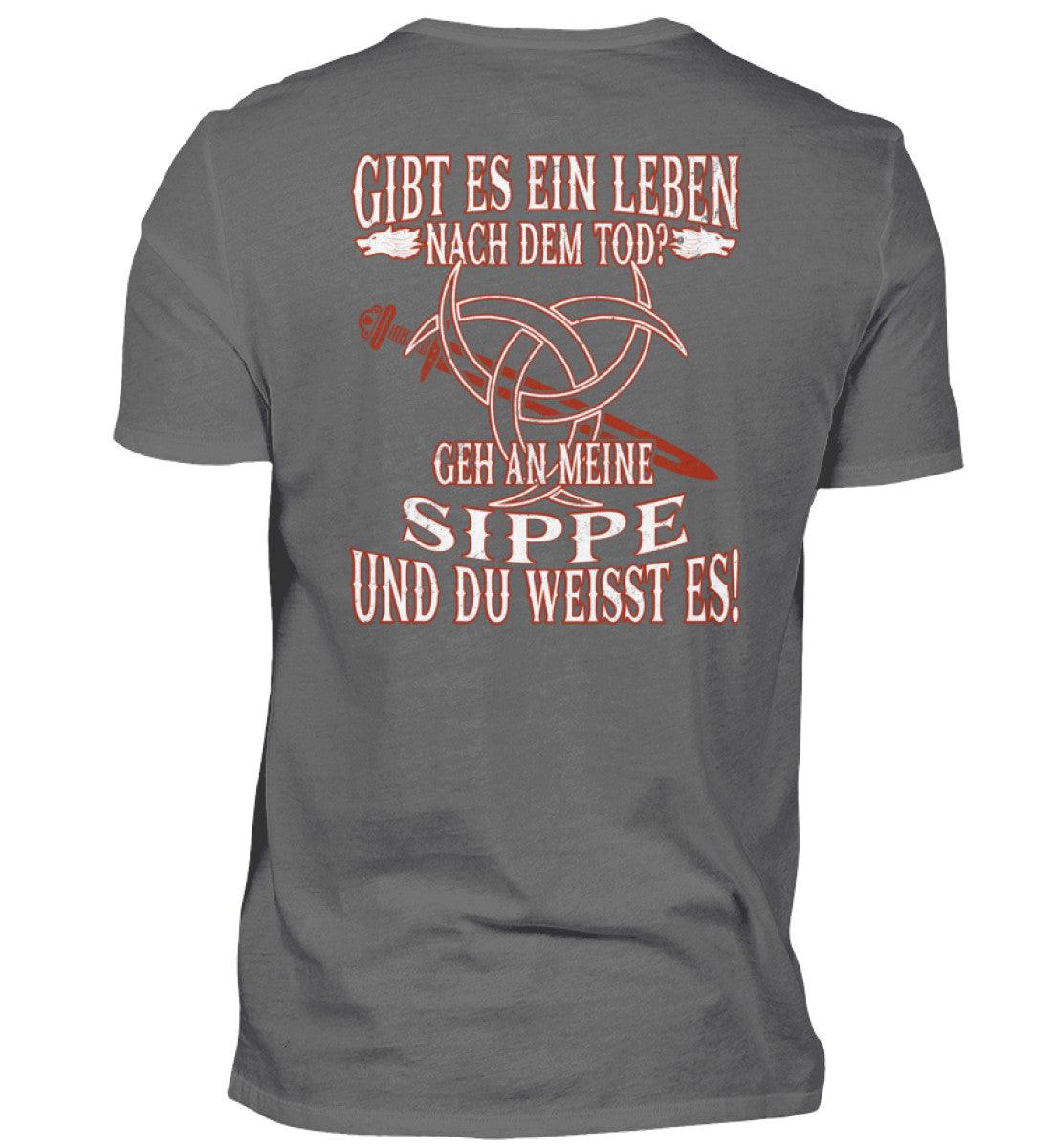 Gibt es ein Leben nach dem Tod? Geh an meine Sippe und du weißt es! - Wikinger Doppel Print Premiumshirt - Nordic Viking Wear