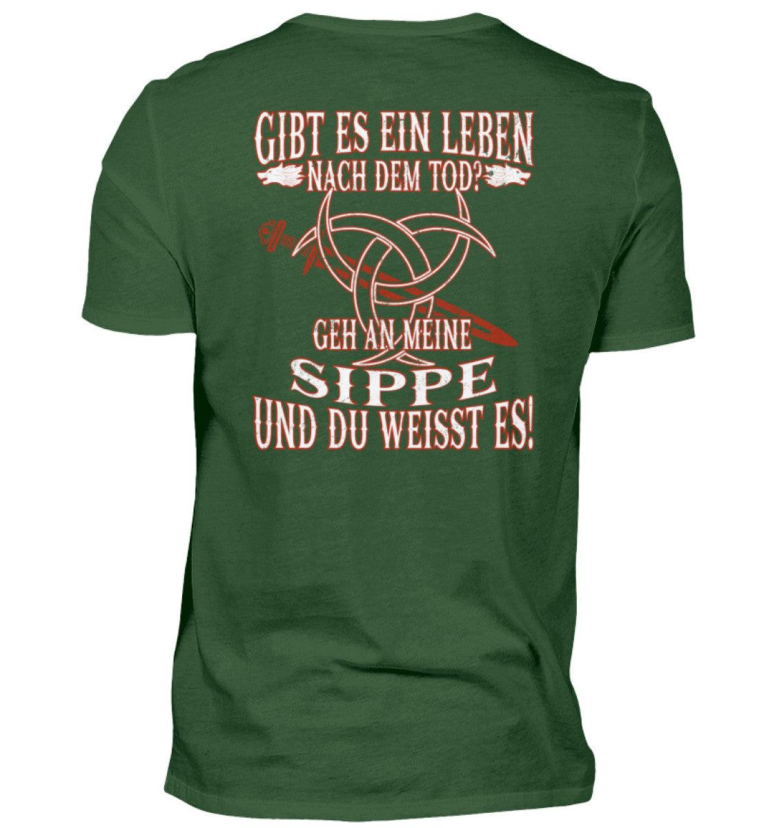 Gibt es ein Leben nach dem Tod? Geh an meine Sippe und du weißt es! - Wikinger Doppel Print Premiumshirt - Nordic Viking Wear