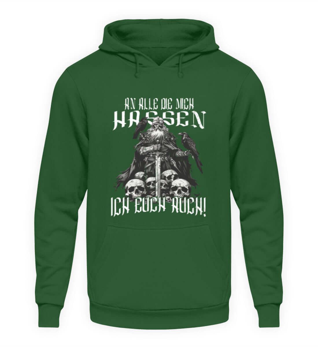 Wikinger-Humor Hoodie – 'An Alle Die Mich Hassen, Ich Euch Auch! - Nordic Viking Wear