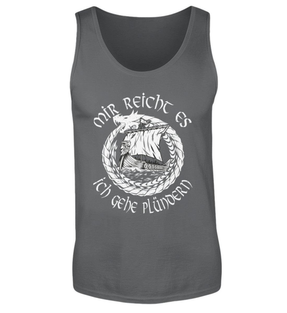 Wikinger-Plünderer Tanktop – "Mir reicht's, ich gehe plündern" – Drachenschiff-Design - Nordic Viking Wear