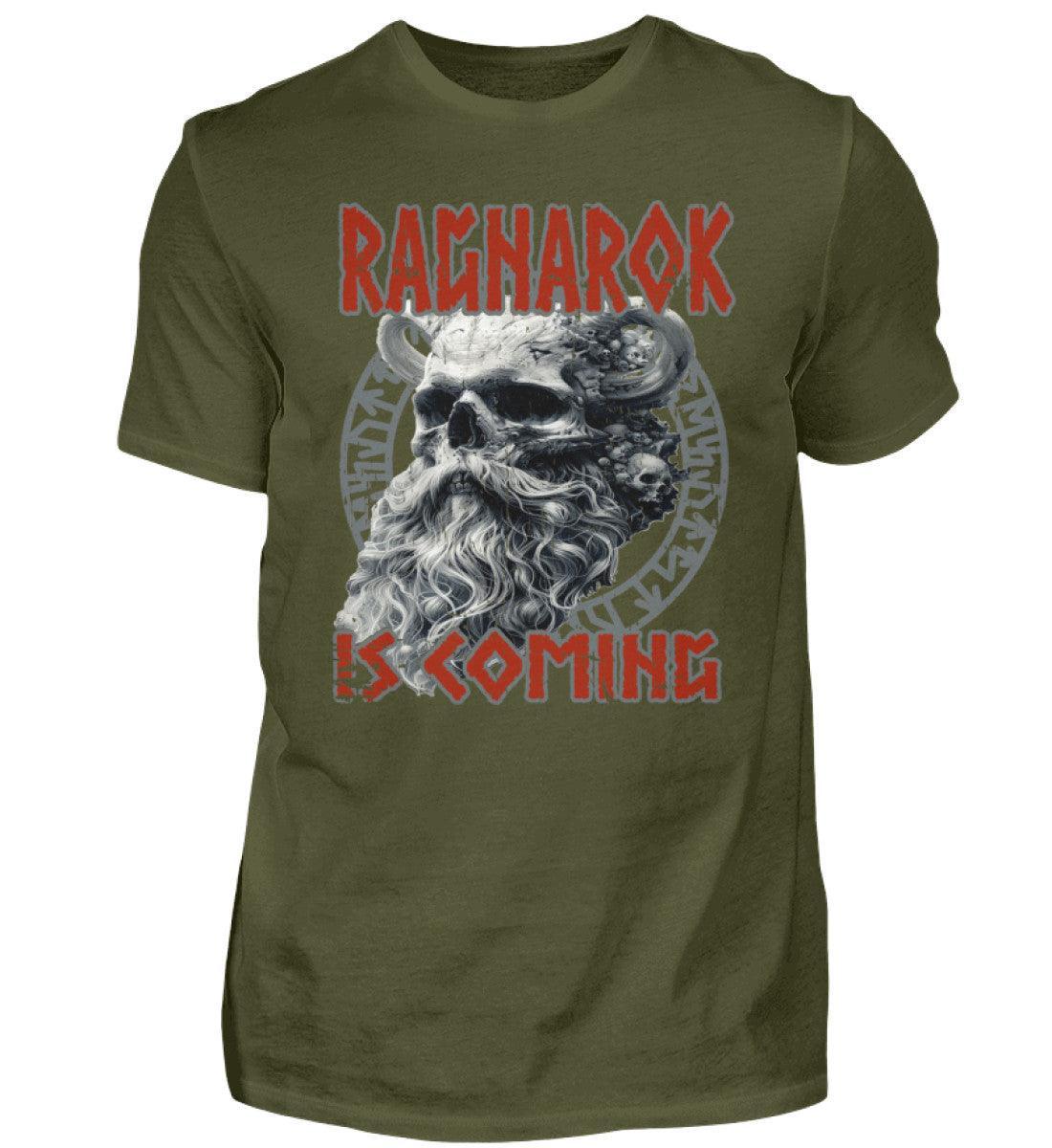 Wikinger-Shirt "Ragnarok is Coming" – Nordische Mythologie, Krieger-Skull-Design - Nordic Viking Wear