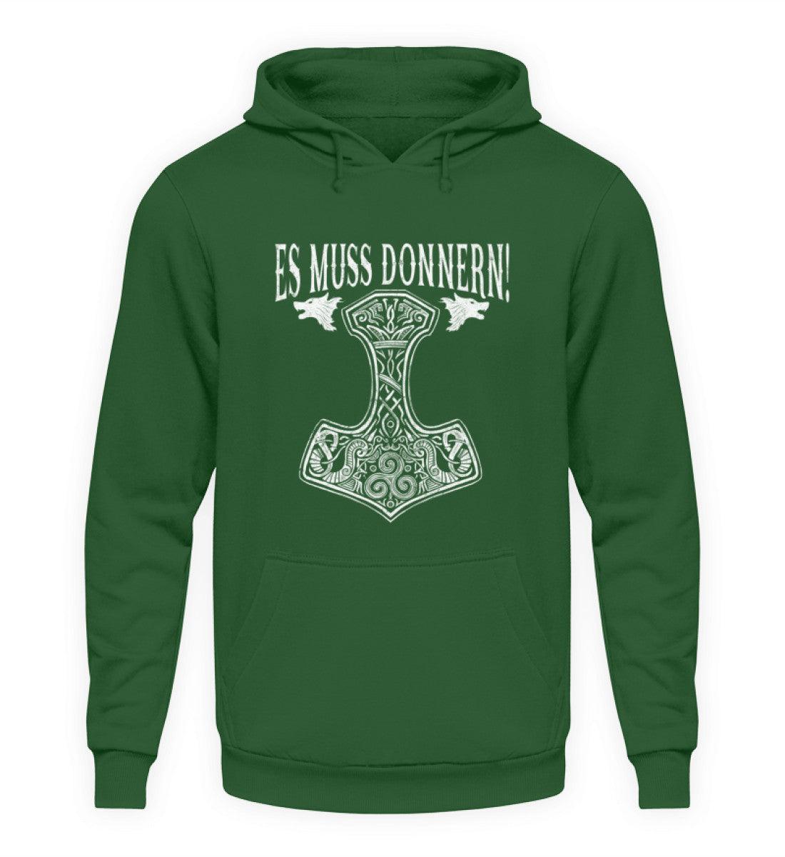 Wikinger Hoodie"Es muss donnern!" – Thor's Hammer Mjölnir Design für wahre Wikinger-Fans - Nordic Viking Wear