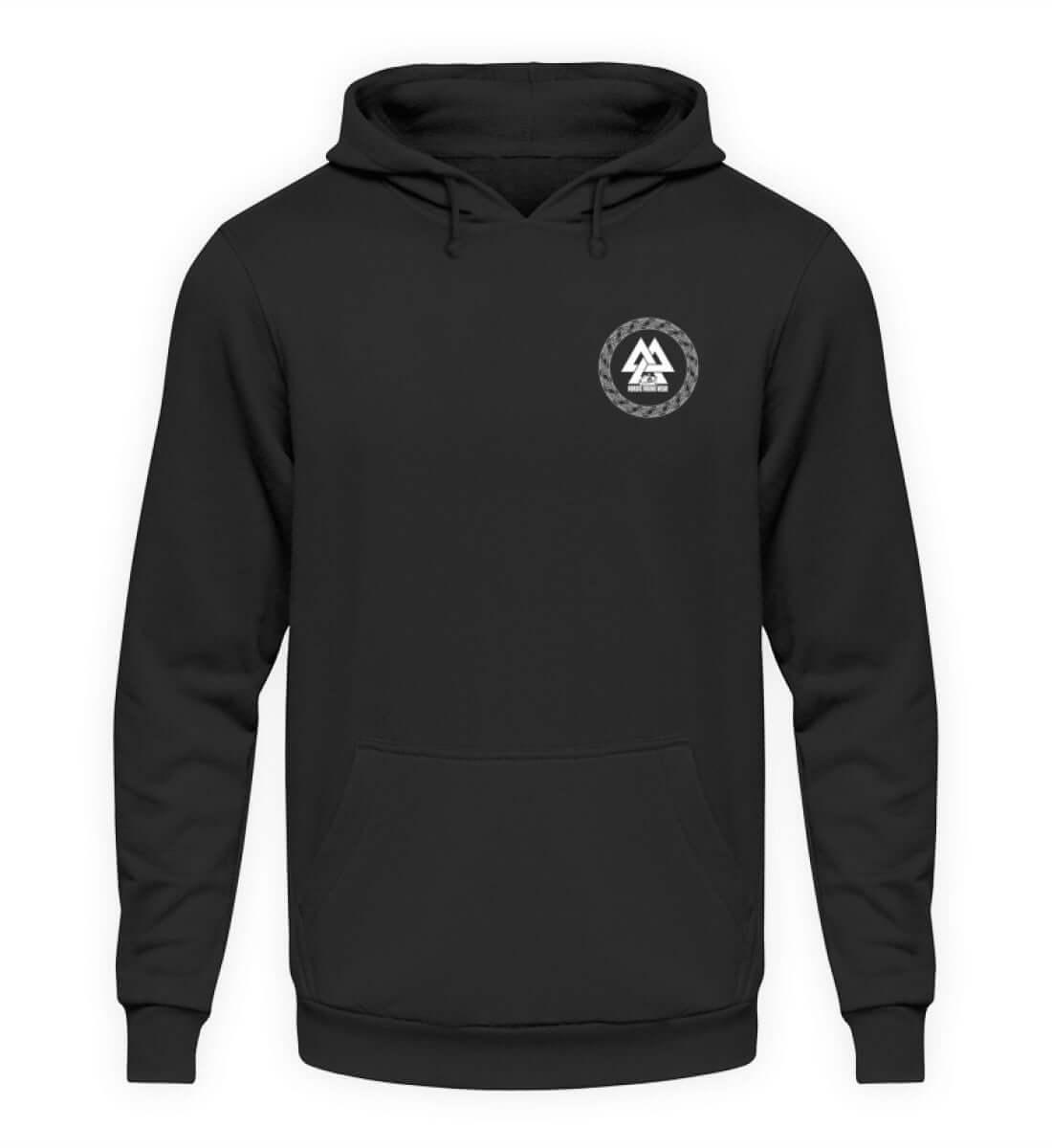 Fenris & Valknut: Das Erbe der Wikinger - Front und Rückendruck Hoodie mit mythischer Kraft - Nordic Viking Wear