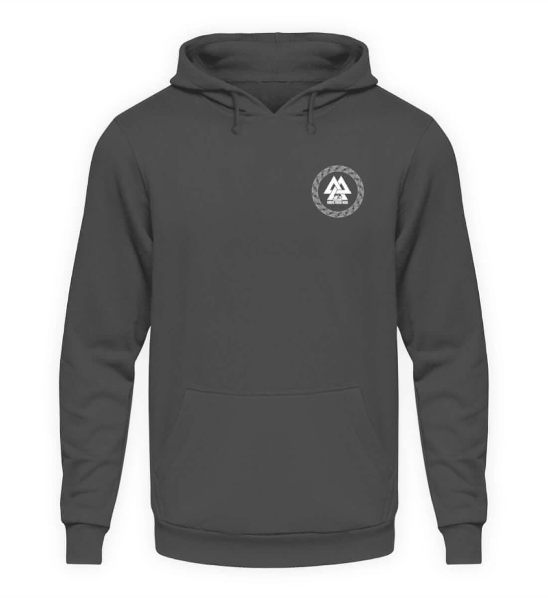 Fenris & Valknut: Das Erbe der Wikinger - Front und Rückendruck Hoodie mit mythischer Kraft - Nordic Viking Wear