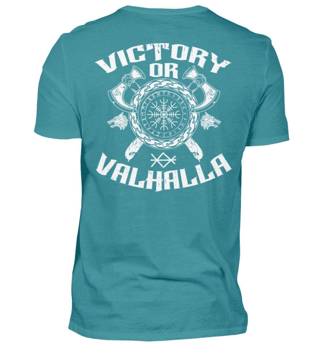 Wikinger Helm Of Awe Backprint Shirt "Sieg oder Valhalla" – Kriegergeist in jedem Faden - Nordic Viking Wear