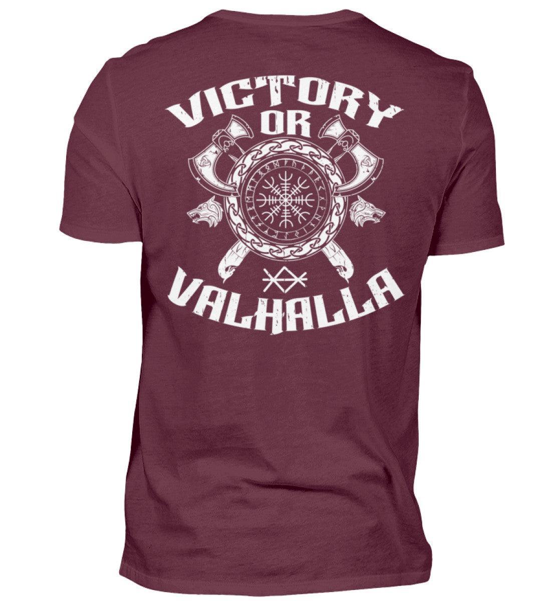 Wikinger Helm Of Awe Backprint Shirt "Sieg oder Valhalla" – Kriegergeist in jedem Faden - Nordic Viking Wear