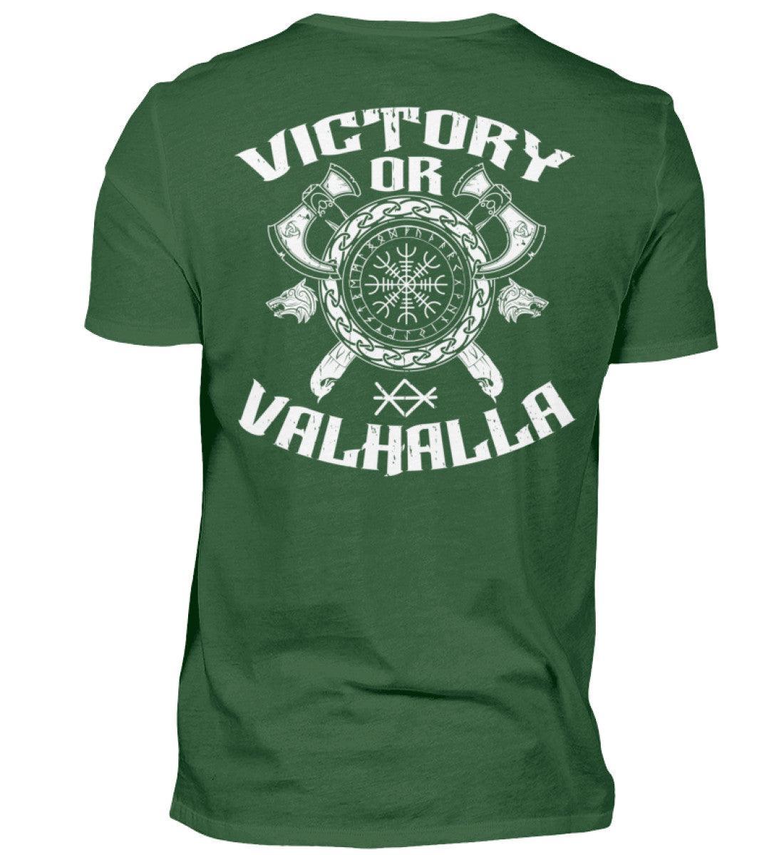 Wikinger Helm Of Awe Backprint Shirt "Sieg oder Valhalla" – Kriegergeist in jedem Faden - Nordic Viking Wear