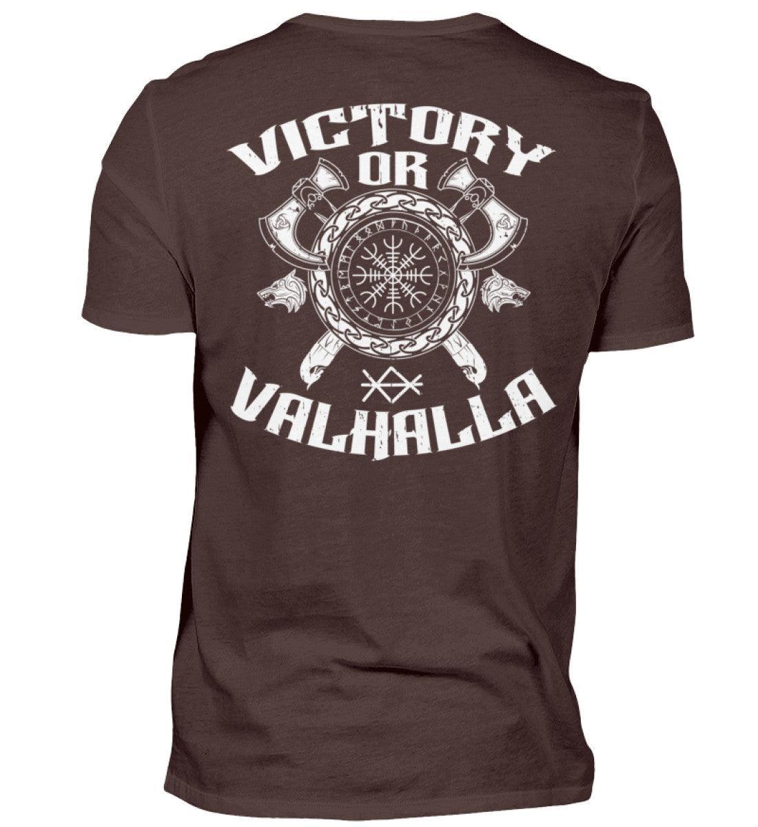 Wikinger Helm Of Awe Backprint Shirt "Sieg oder Valhalla" – Kriegergeist in jedem Faden - Nordic Viking Wear