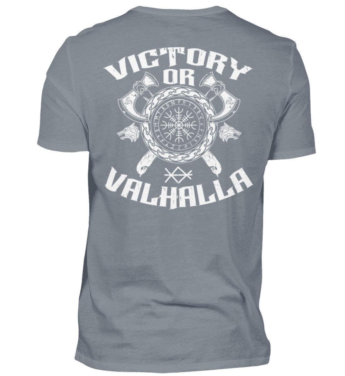 Wikinger Helm Of Awe Backprint Shirt "Sieg oder Valhalla" – Kriegergeist in jedem Faden - Nordic Viking Wear