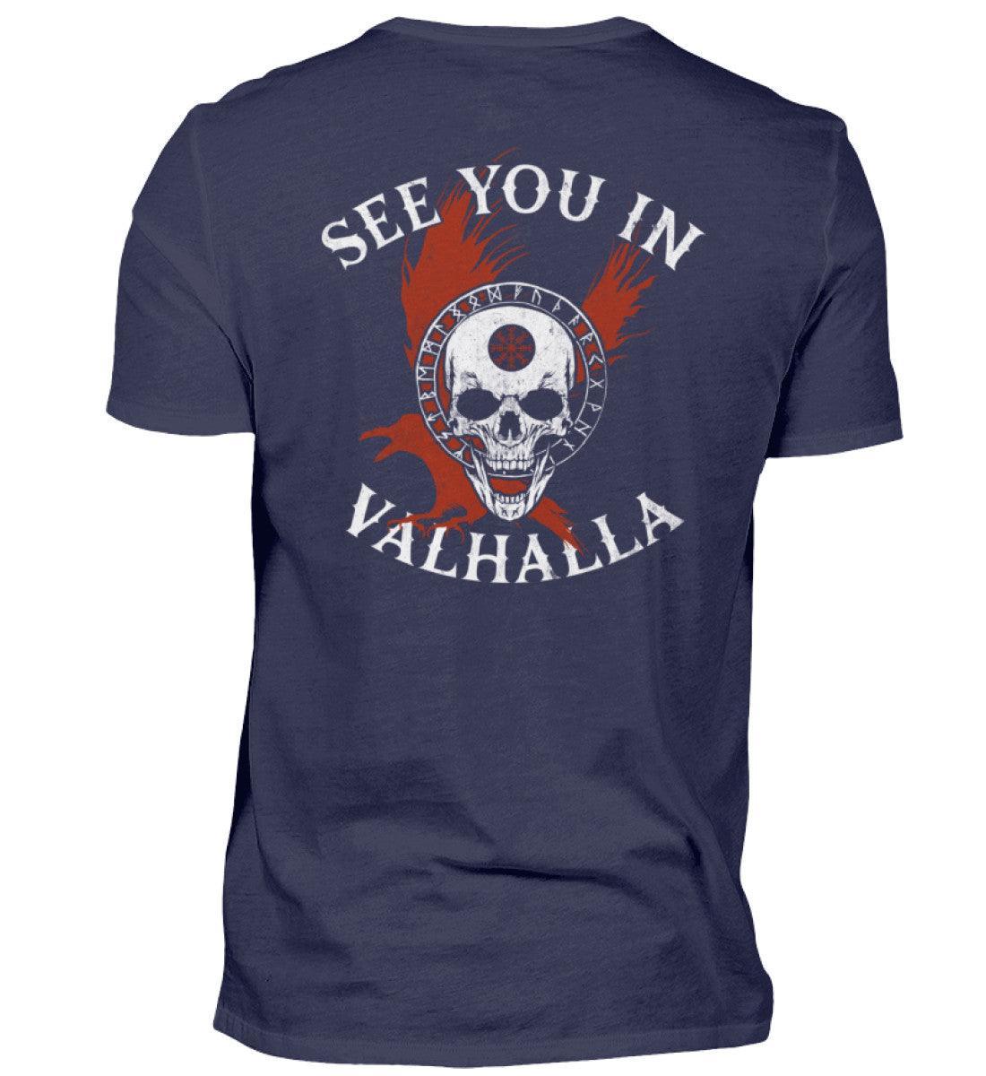 Wikinger-Shirt "See You in Valhalla" mit Helm des Schreckens Design - Nordic Viking Wear
