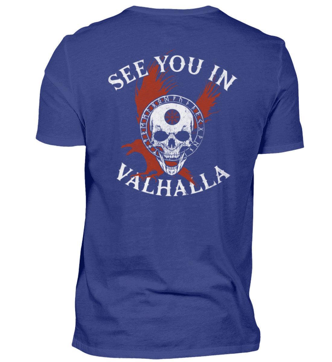 Wikinger-Shirt "See You in Valhalla" mit Helm des Schreckens Design - Nordic Viking Wear