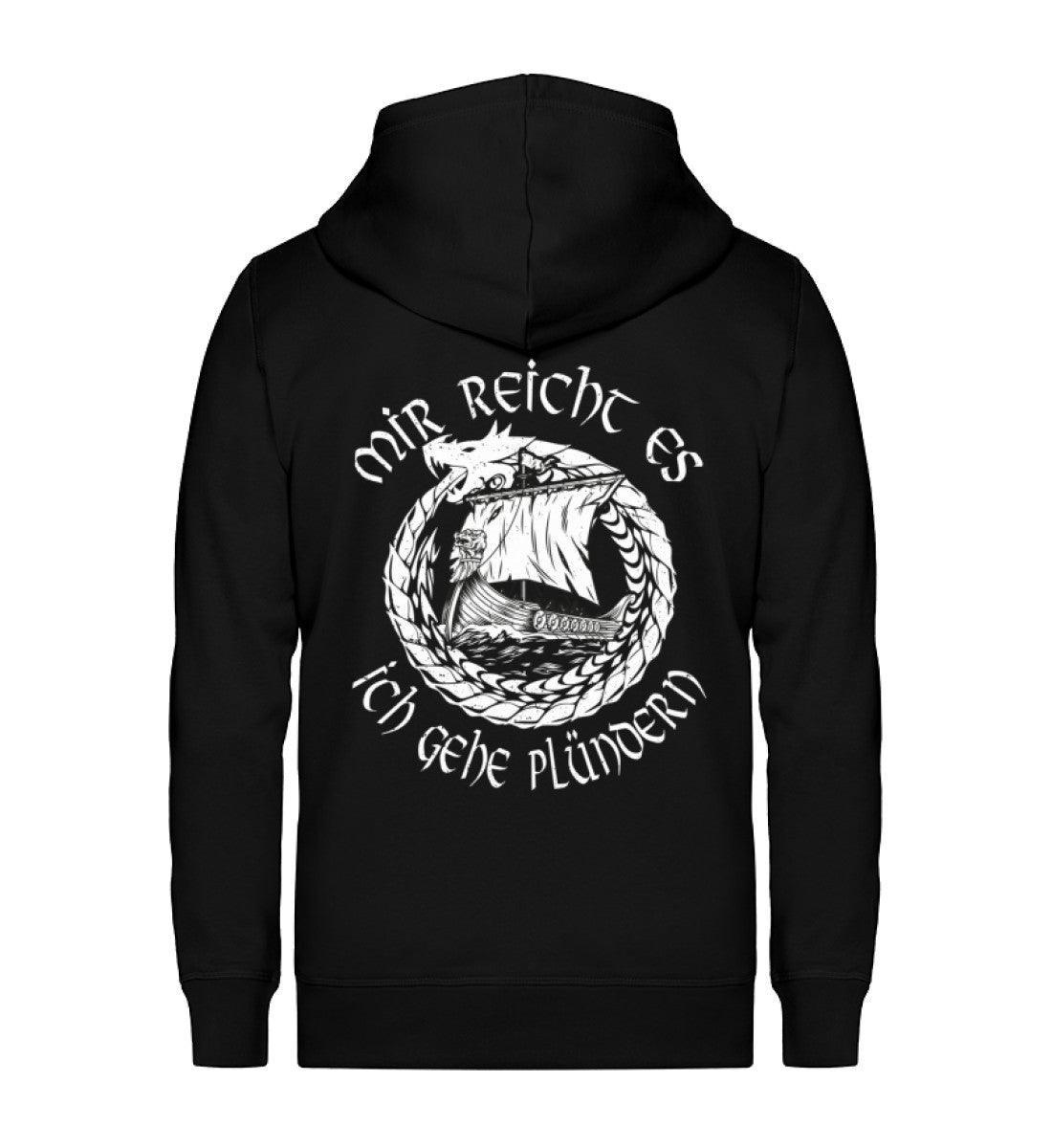 Wikinger-Plünderer Organic Zipper – "Mir reicht's, ich gehe plündern" – Drachenschiff-Design - Nordic Viking Wear