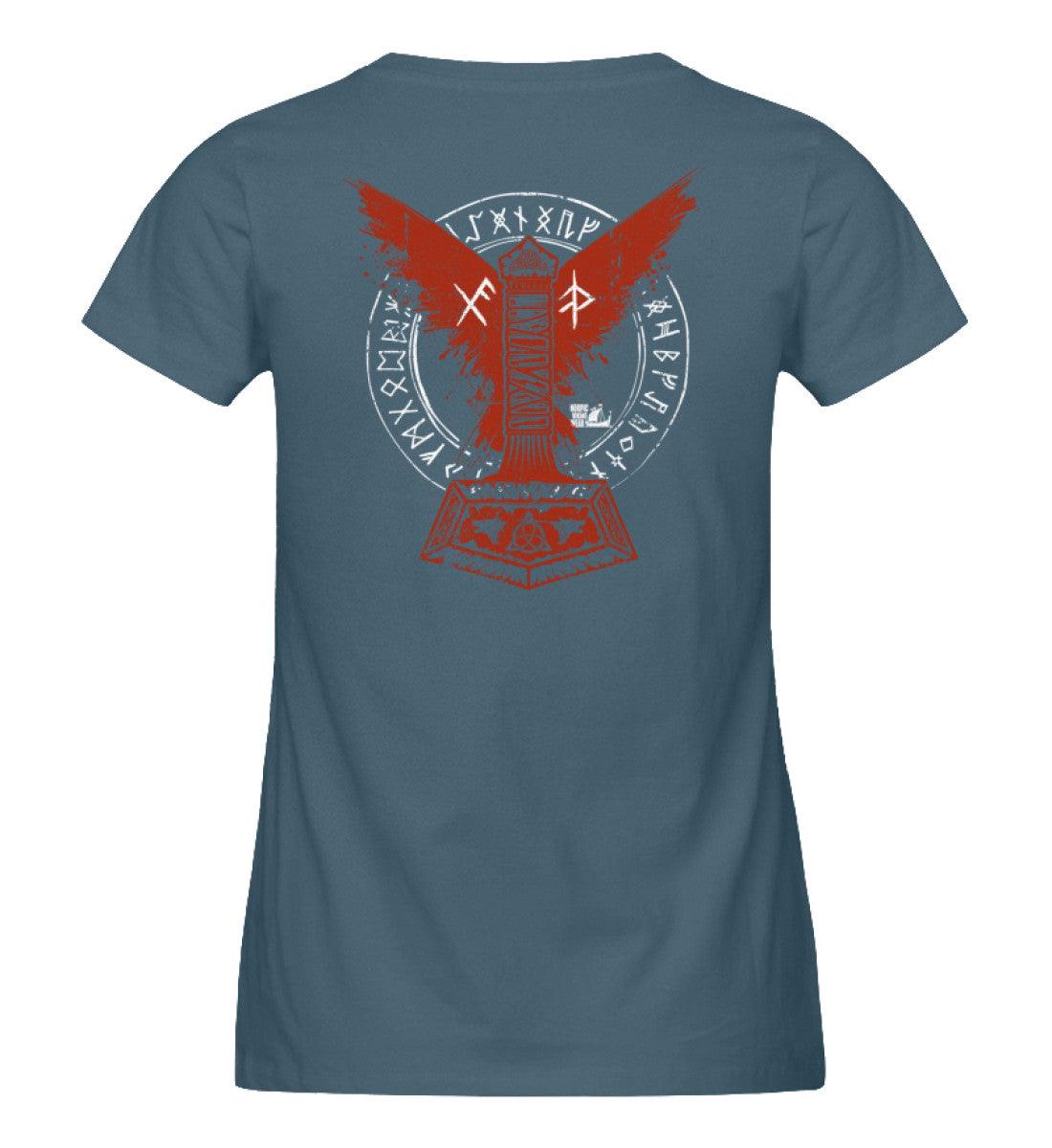 Schildmaiden Expresser Shirt – Thors Hammer mit Blutadler und Binde-Runen - Nordic Viking Wear