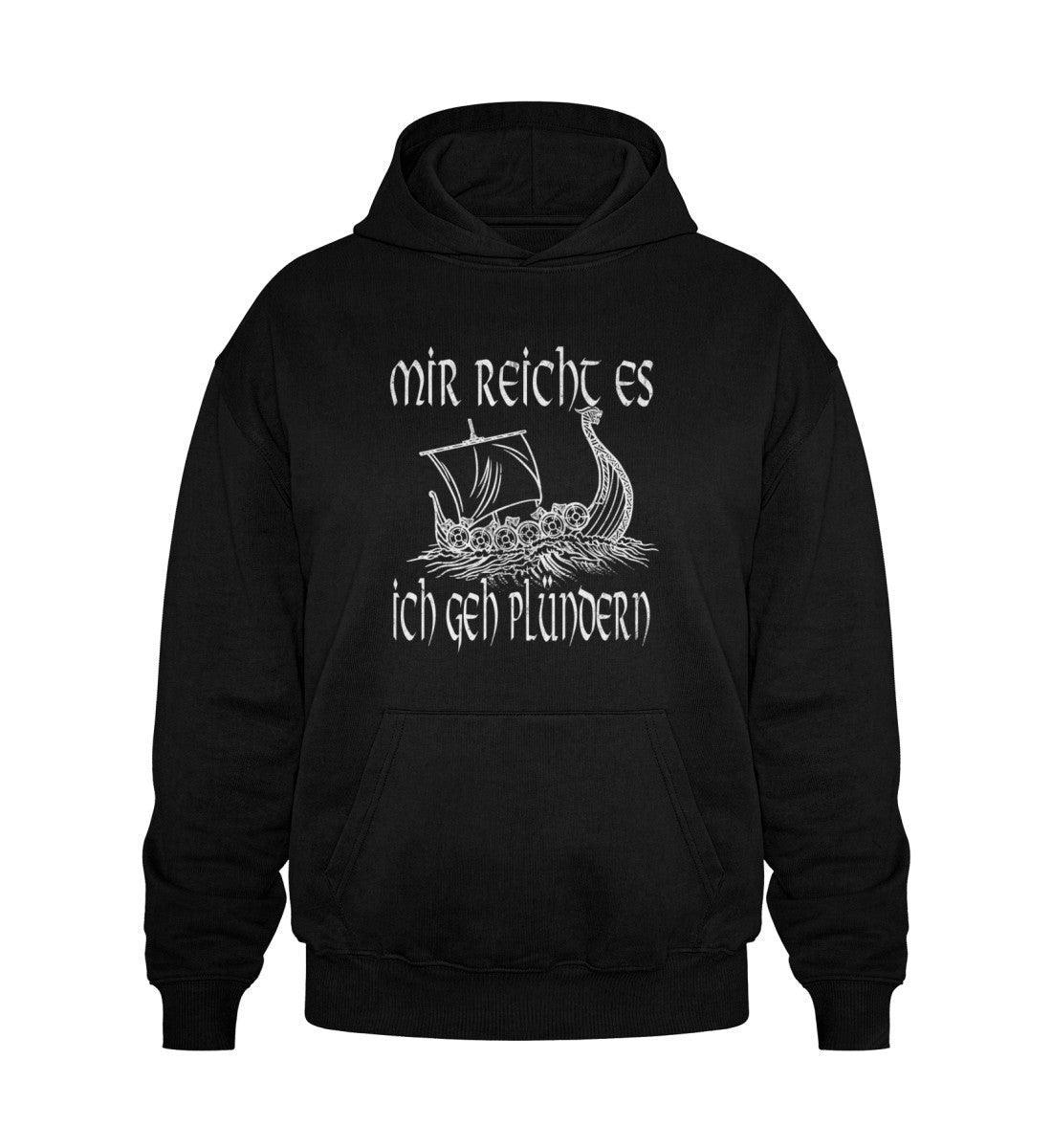 Lustiger Wikinger Heavy Vintage Hoodie mit Wikingerschiff - "Mir Reicht's, Ich Geh Plündern" - Nordic Viking Wear