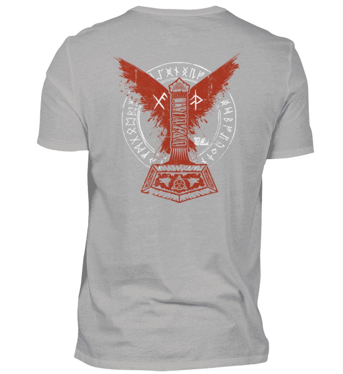 Wikinger Premiumshirt – Thors Hammer mit Blutadler und Binde-Runen - Nordic Viking Wear