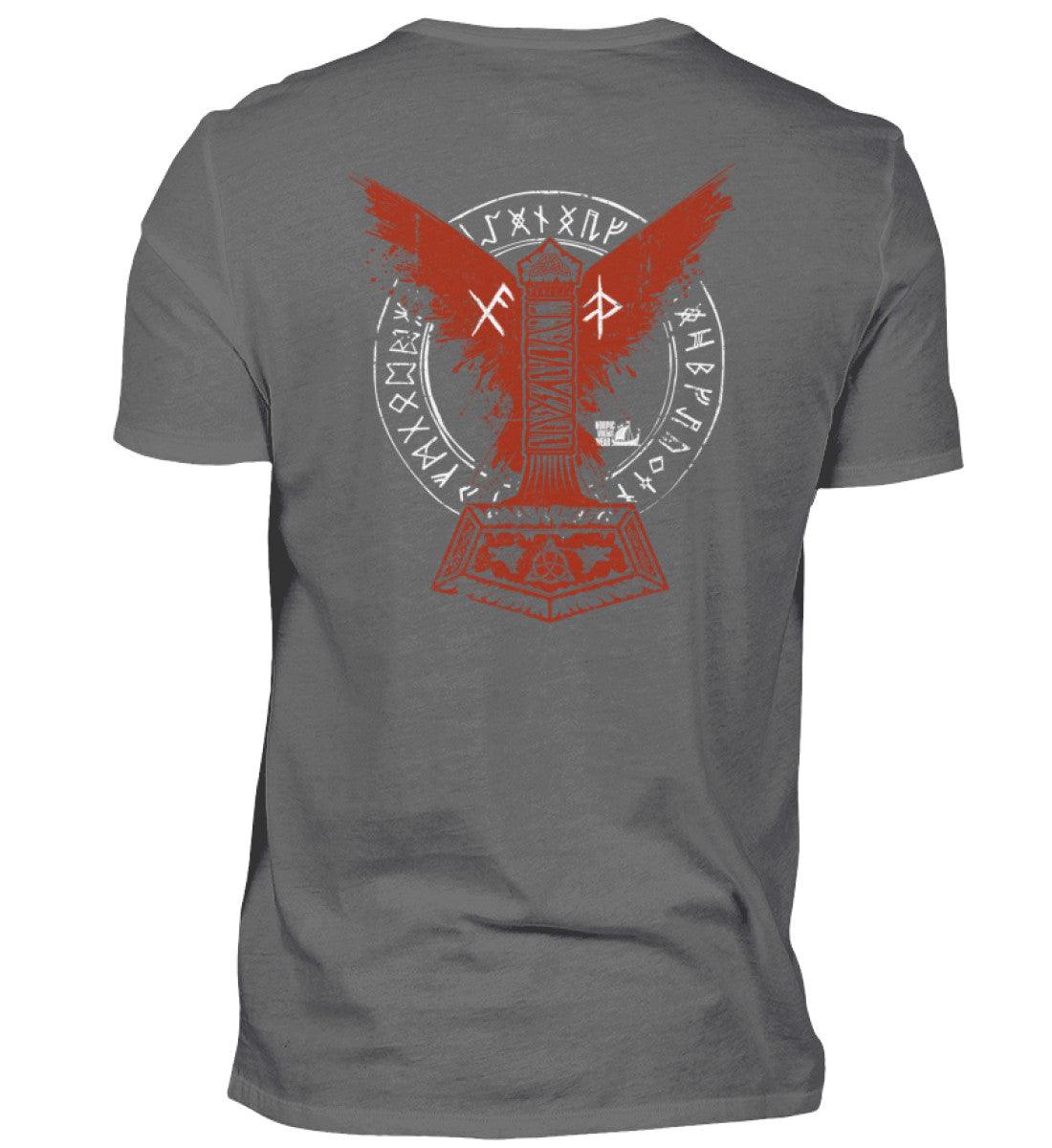 Wikinger Premiumshirt – Thors Hammer mit Blutadler und Binde-Runen - Nordic Viking Wear