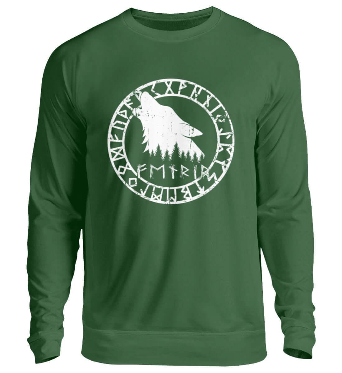"Fenrir Runenkreis" Wikinger-Sweatshirt – Verkörpere die Macht des legendären Wolfs - Nordic Viking Wear