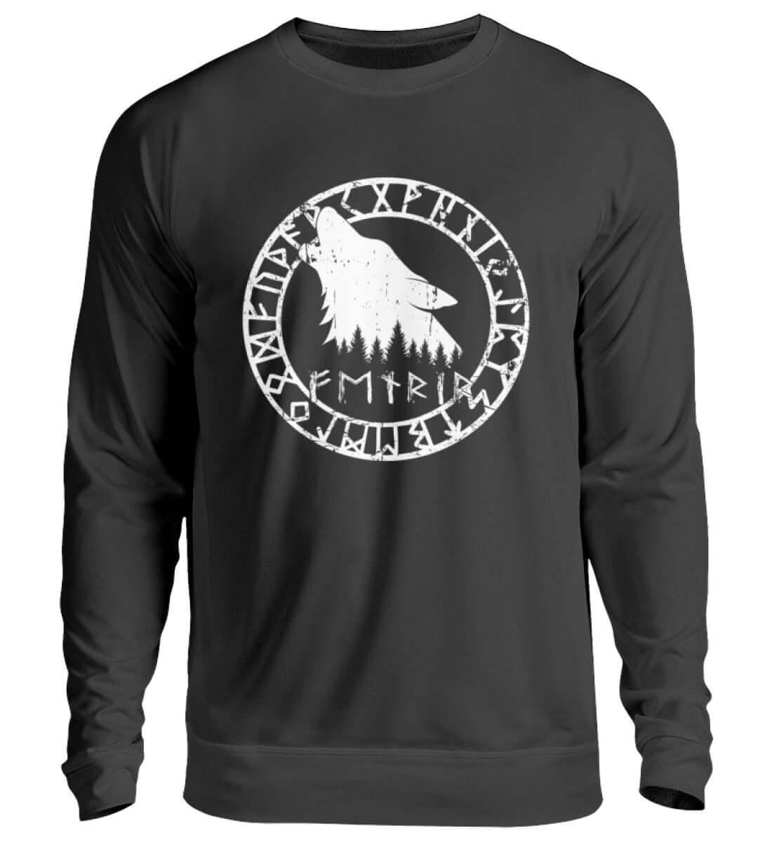 "Fenrir Runenkreis" Wikinger-Sweatshirt – Verkörpere die Macht des legendären Wolfs - Nordic Viking Wear