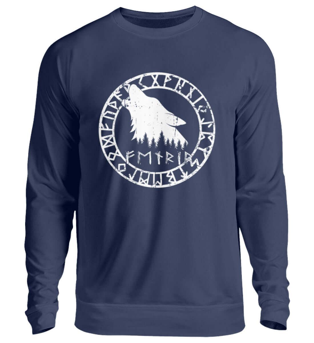 "Fenrir Runenkreis" Wikinger-Sweatshirt – Verkörpere die Macht des legendären Wolfs - Nordic Viking Wear