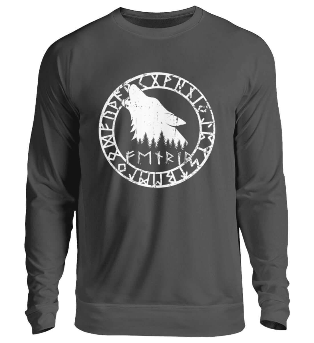 "Fenrir Runenkreis" Wikinger-Sweatshirt – Verkörpere die Macht des legendären Wolfs - Nordic Viking Wear