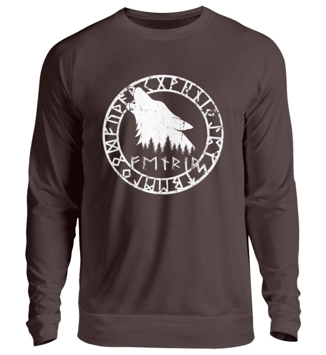 "Fenrir Runenkreis" Wikinger-Sweatshirt – Verkörpere die Macht des legendären Wolfs - Nordic Viking Wear