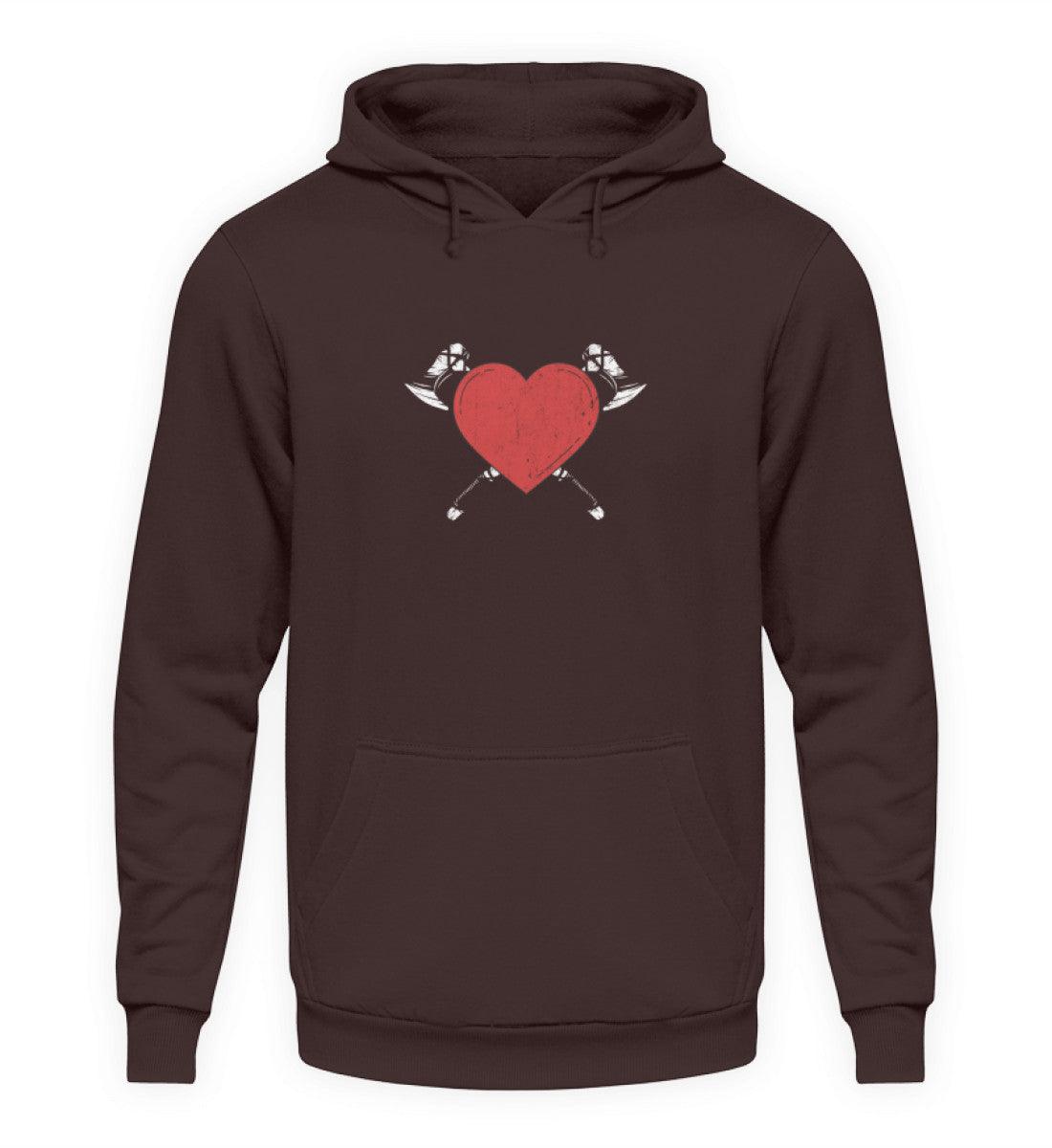 Schildmaiden Hoodie – Herz & Wikinger-Design - Nordic Viking Wear