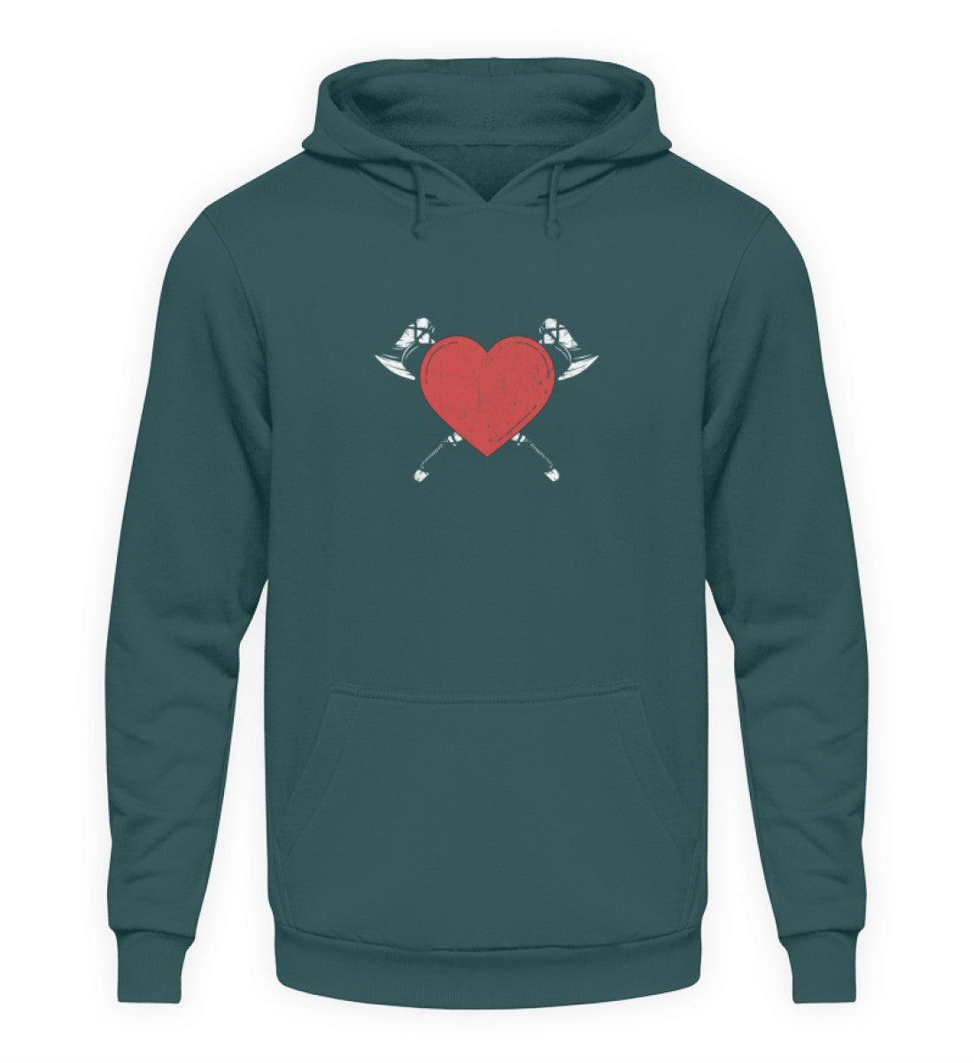 Schildmaiden Hoodie – Herz & Wikinger-Design - Nordic Viking Wear