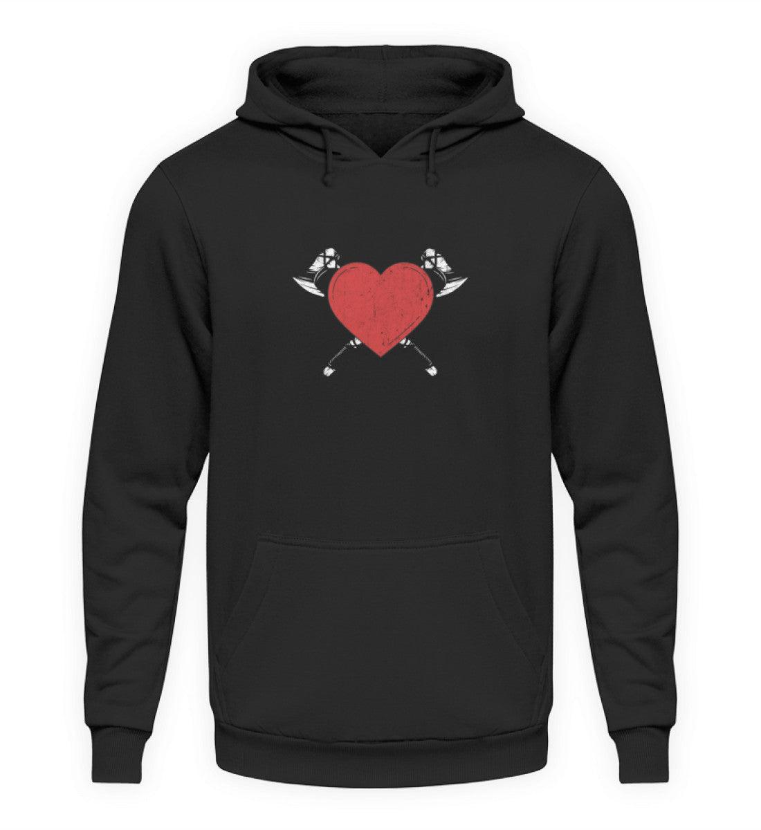 Schildmaiden Hoodie – Herz & Wikinger-Design - Nordic Viking Wear