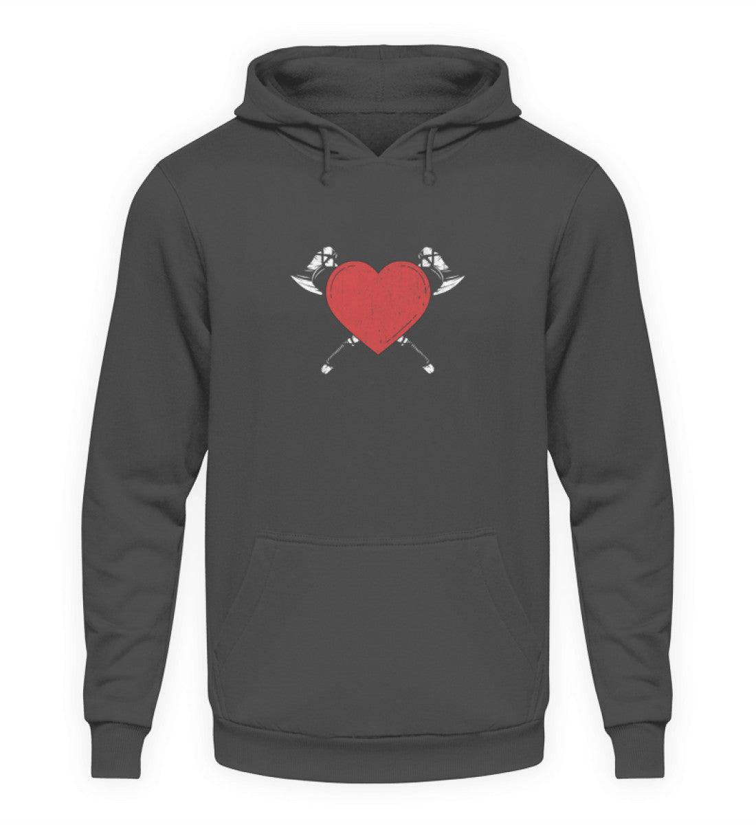 Schildmaiden Hoodie – Herz & Wikinger-Design - Nordic Viking Wear