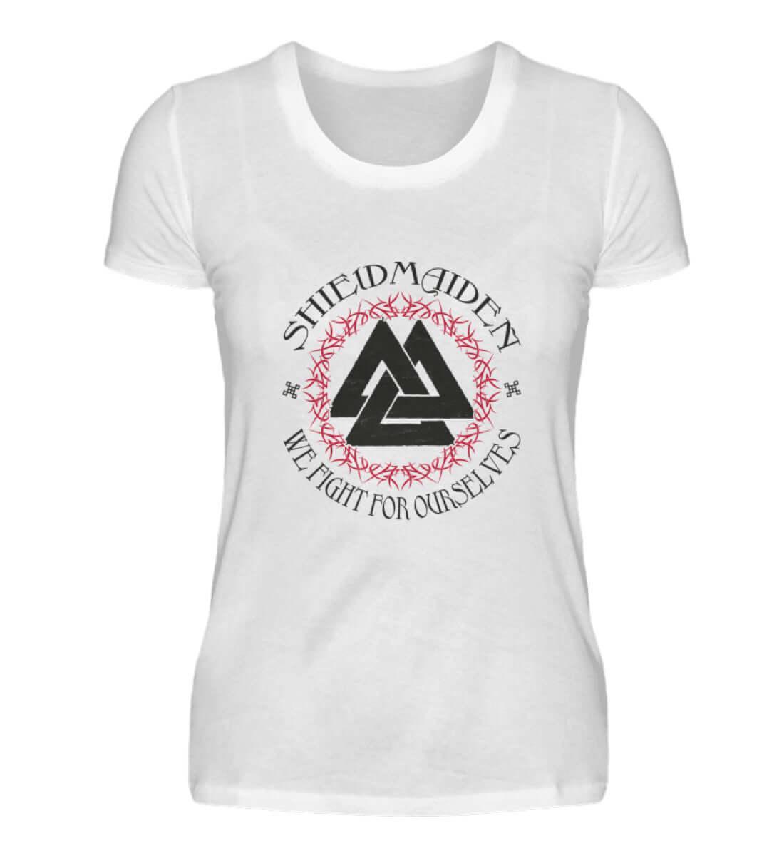 "We Fight For Ourselves" Weißes Damen Premium T-Shirt - Nordic Viking Wear