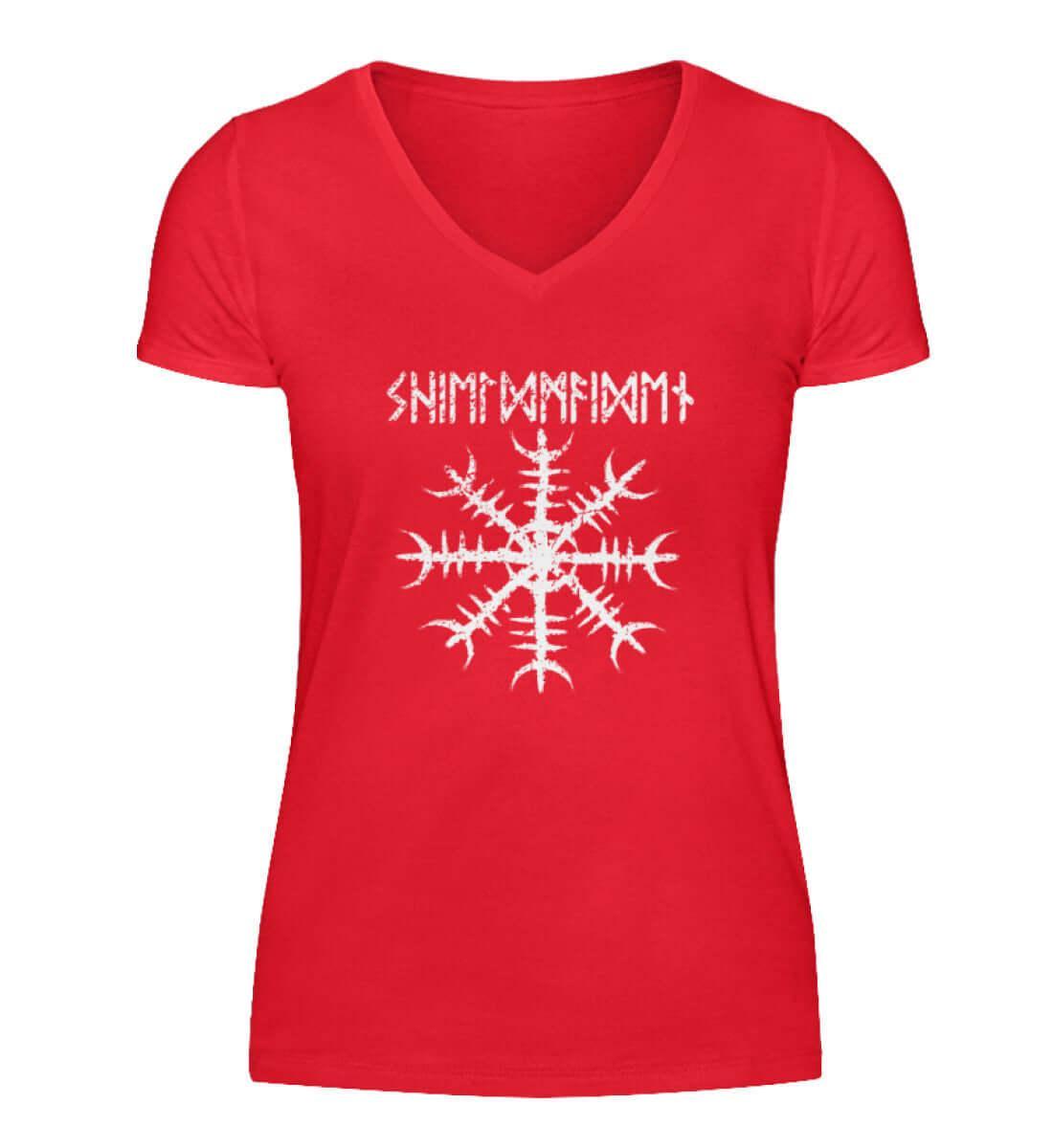 Schildmaid V-Neck 'Helm of Awe' – Ein Symbol für Schutz und Stärke - Nordic Viking Wear