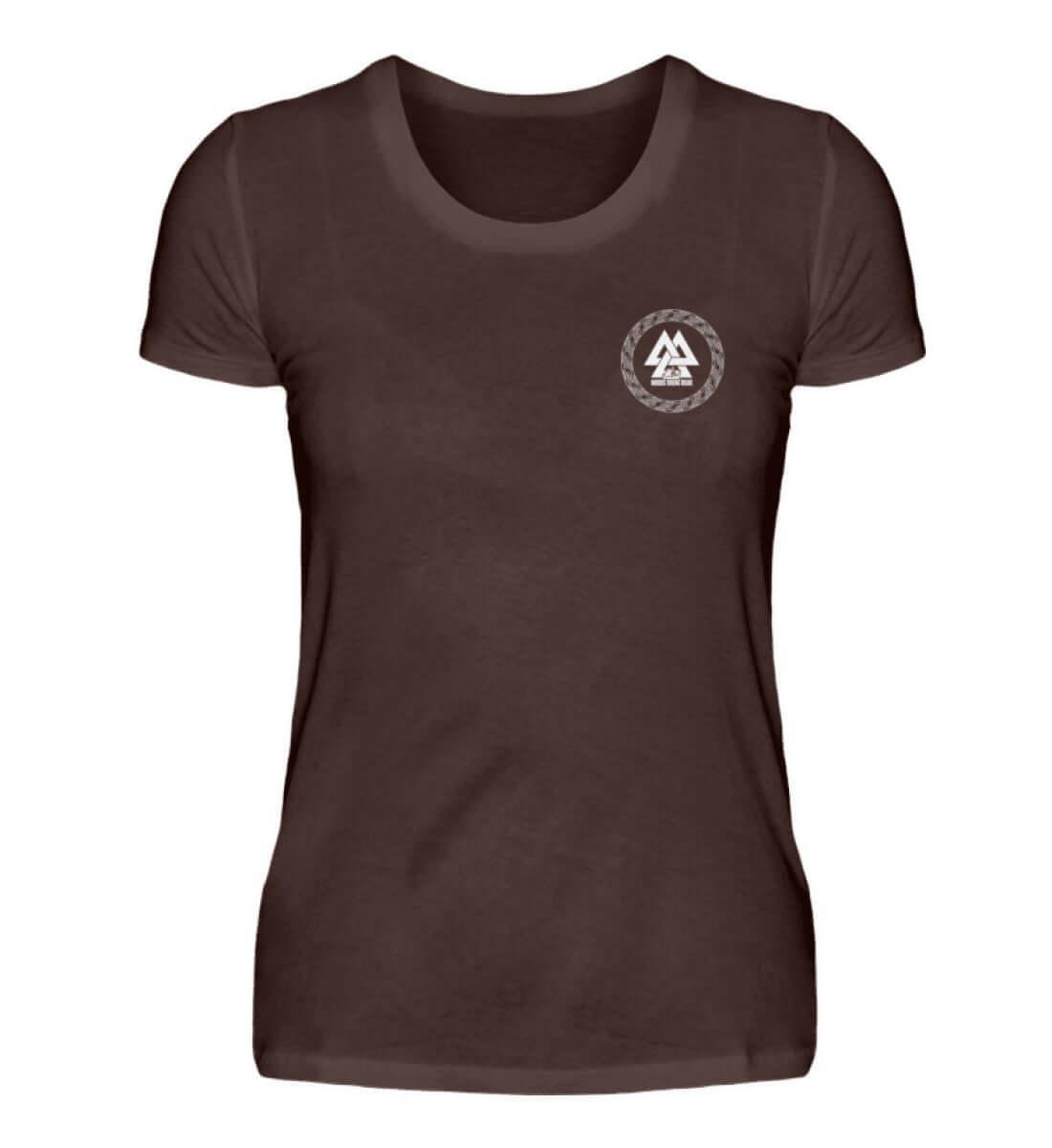 Fenris & Valknut: Das Erbe der Wikinger - Rückendruck Damen Premiumshirt mit mythischer Kraft - Nordic Viking Wear