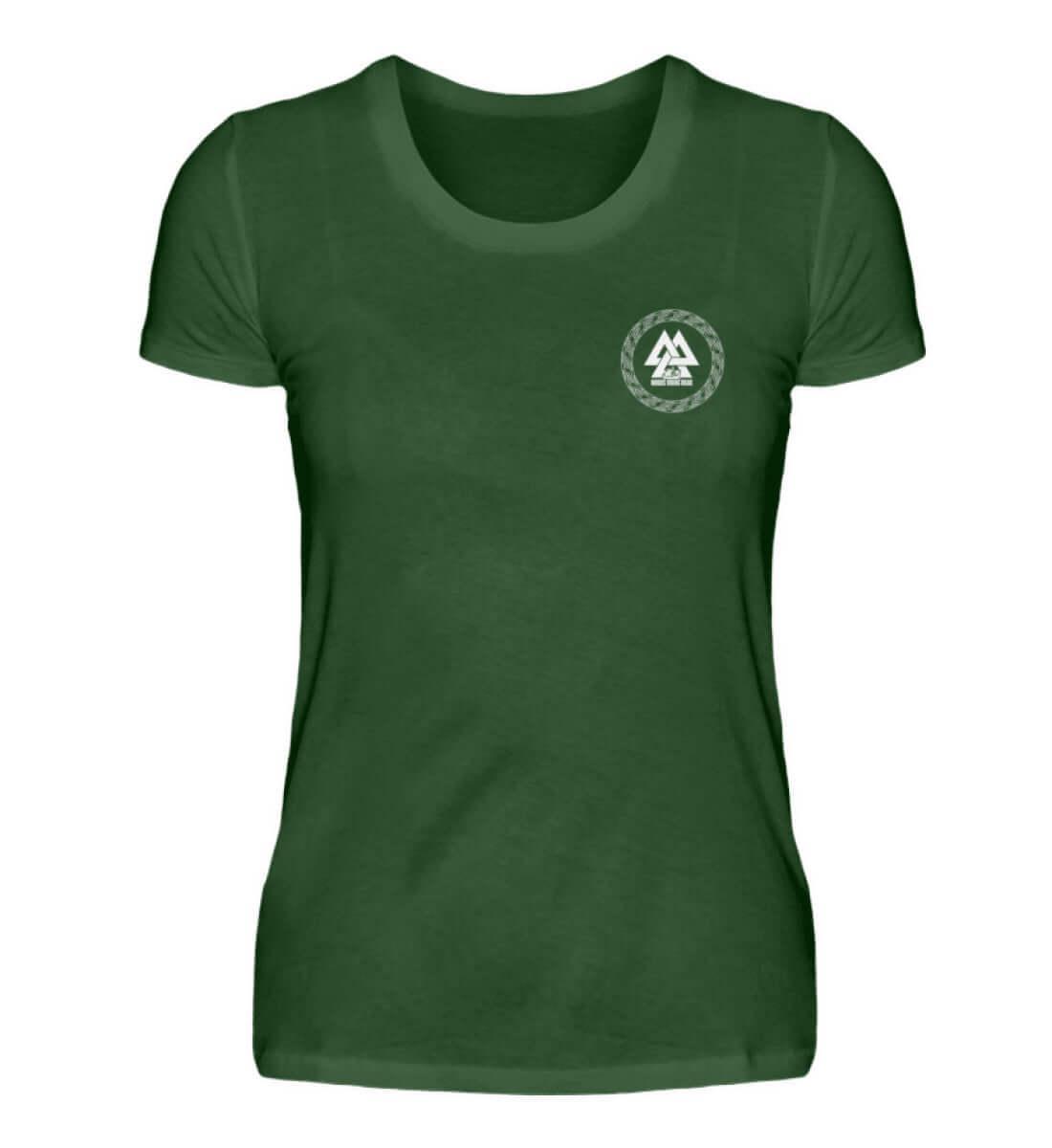 Fenris & Valknut: Das Erbe der Wikinger - Rückendruck Damen Premiumshirt mit mythischer Kraft - Nordic Viking Wear