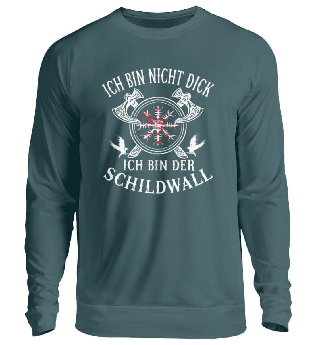Wikinger Sweatshirt 'Ich bin der Schildwall' – Stolz und Schutz mit dem Helm of Awe - Nordic Viking Wear