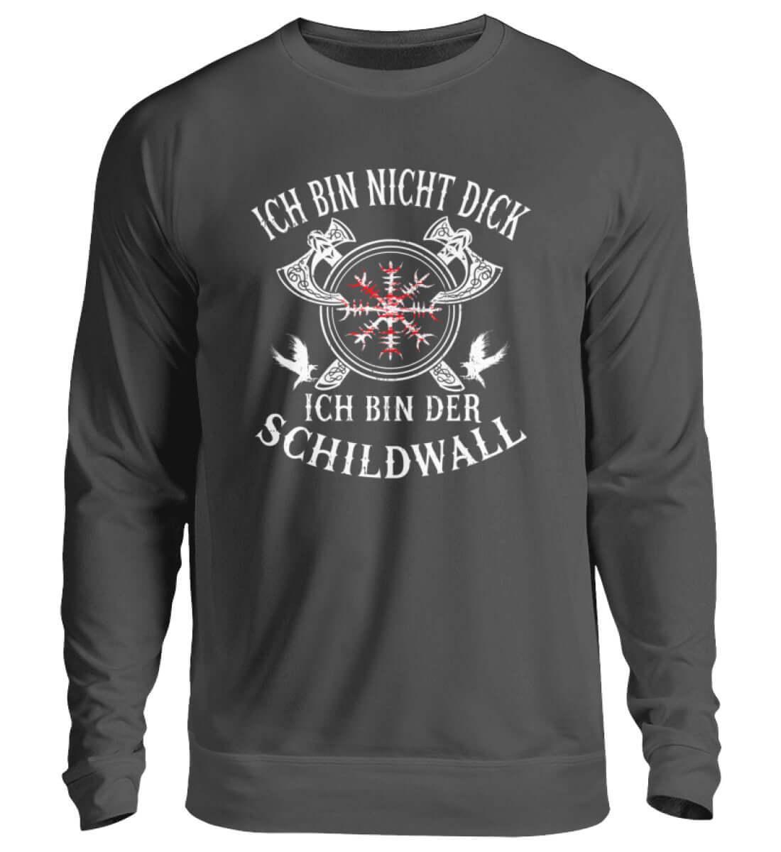 Wikinger Sweatshirt 'Ich bin der Schildwall' – Stolz und Schutz mit dem Helm of Awe - Nordic Viking Wear