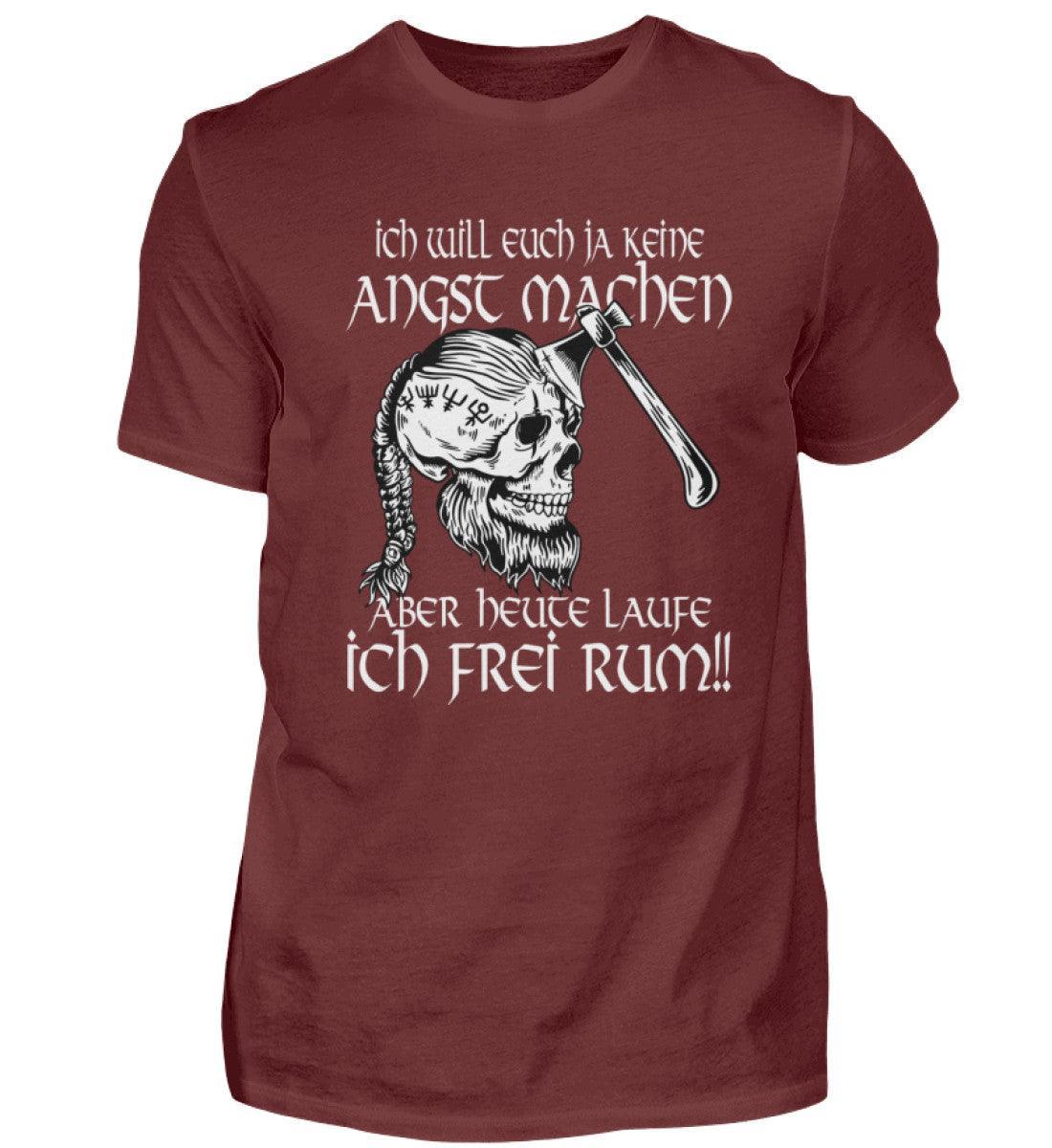 Lustiges Wikinger Shirt - "Ich Will Euch Ja Keine Angst Machen, Aber Heute Laufe Ich Frei Rum!" - Nordic Viking Wear