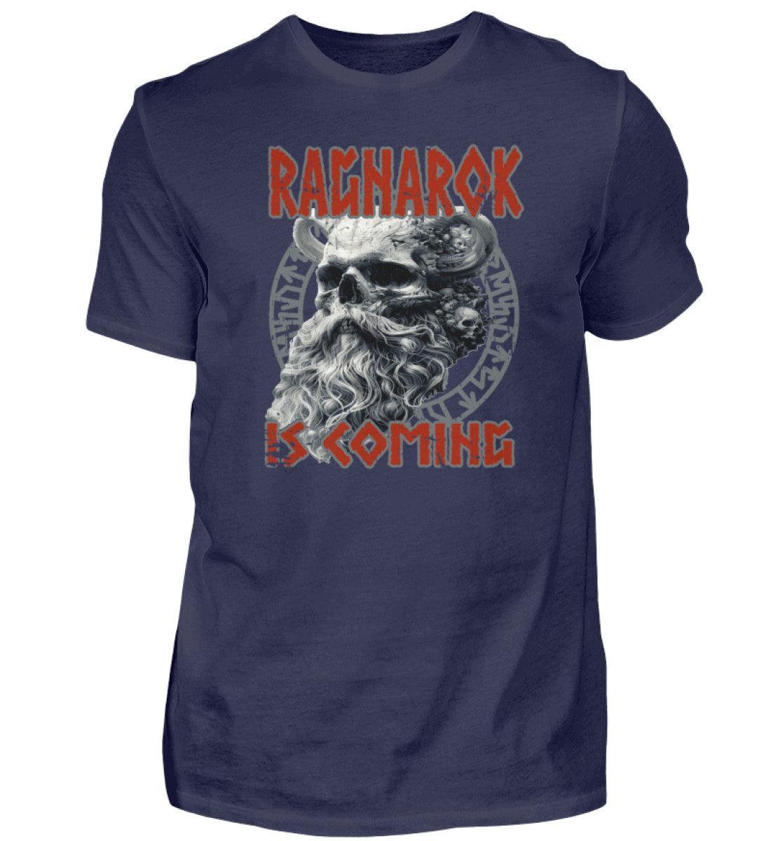 Wikinger-Premiumshirt "Ragnarok is Coming" – Nordische Mythologie, Krieger-Skull-Design - Nordic Viking Wear