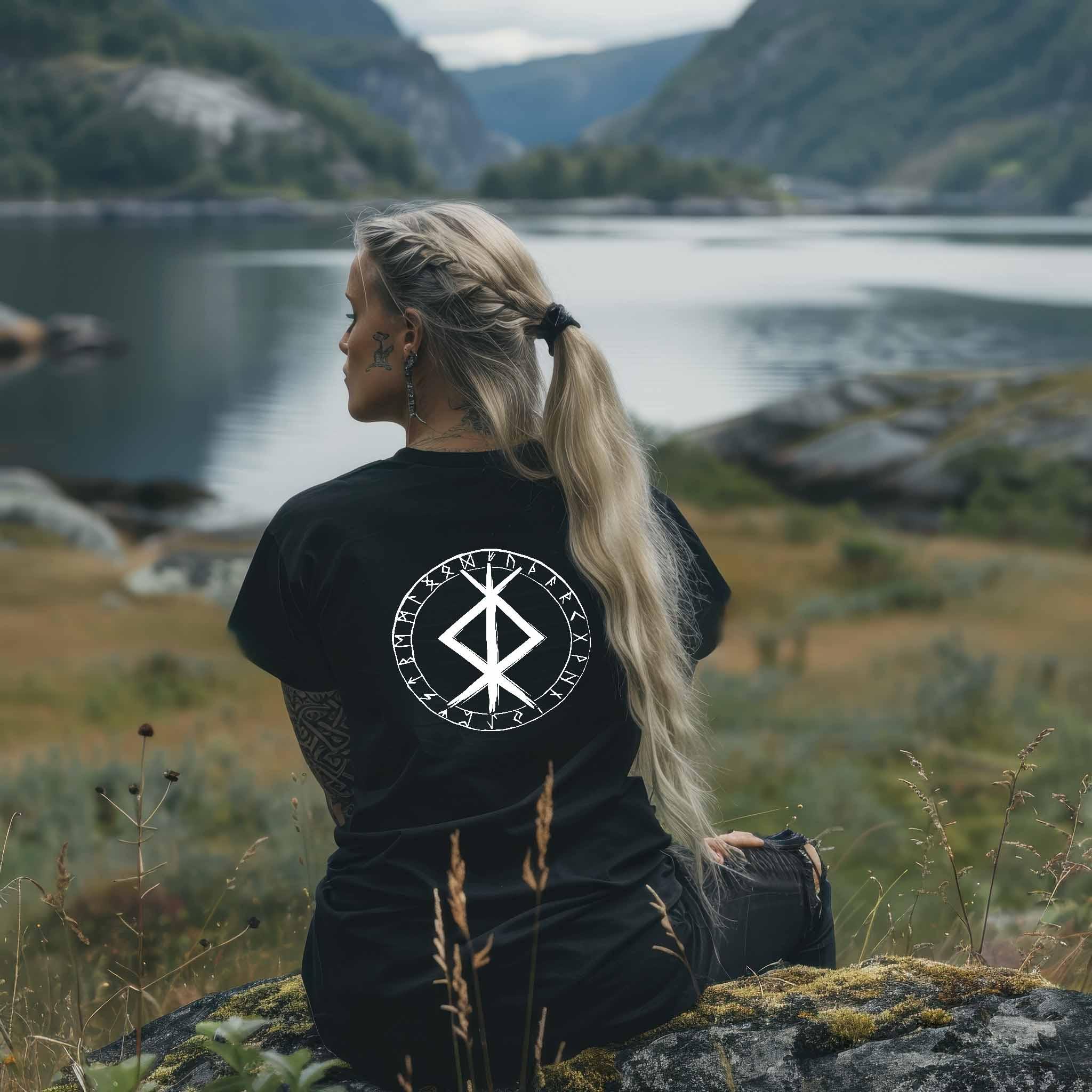 Schildmaiden Extendet Shirt – Schutzrune & Runenkreis - Nordic Viking Wear