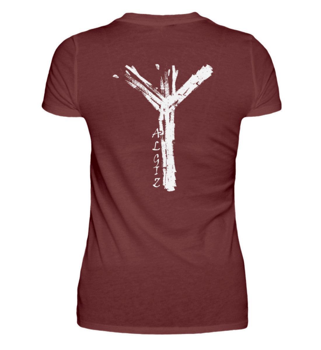 Premium Schildmaiden Shirt mit Algiz-Rune – Wikinger Symbol Schutz - Nordic Viking Wear