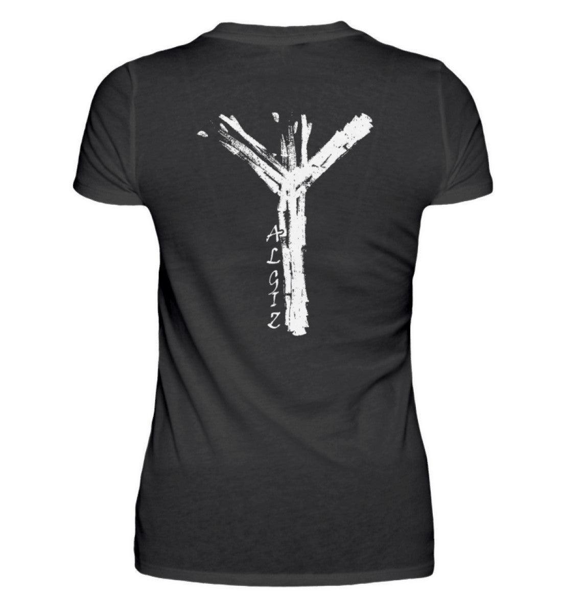 Premium Schildmaiden Shirt mit Algiz-Rune – Wikinger Symbol Schutz - Nordic Viking Wear