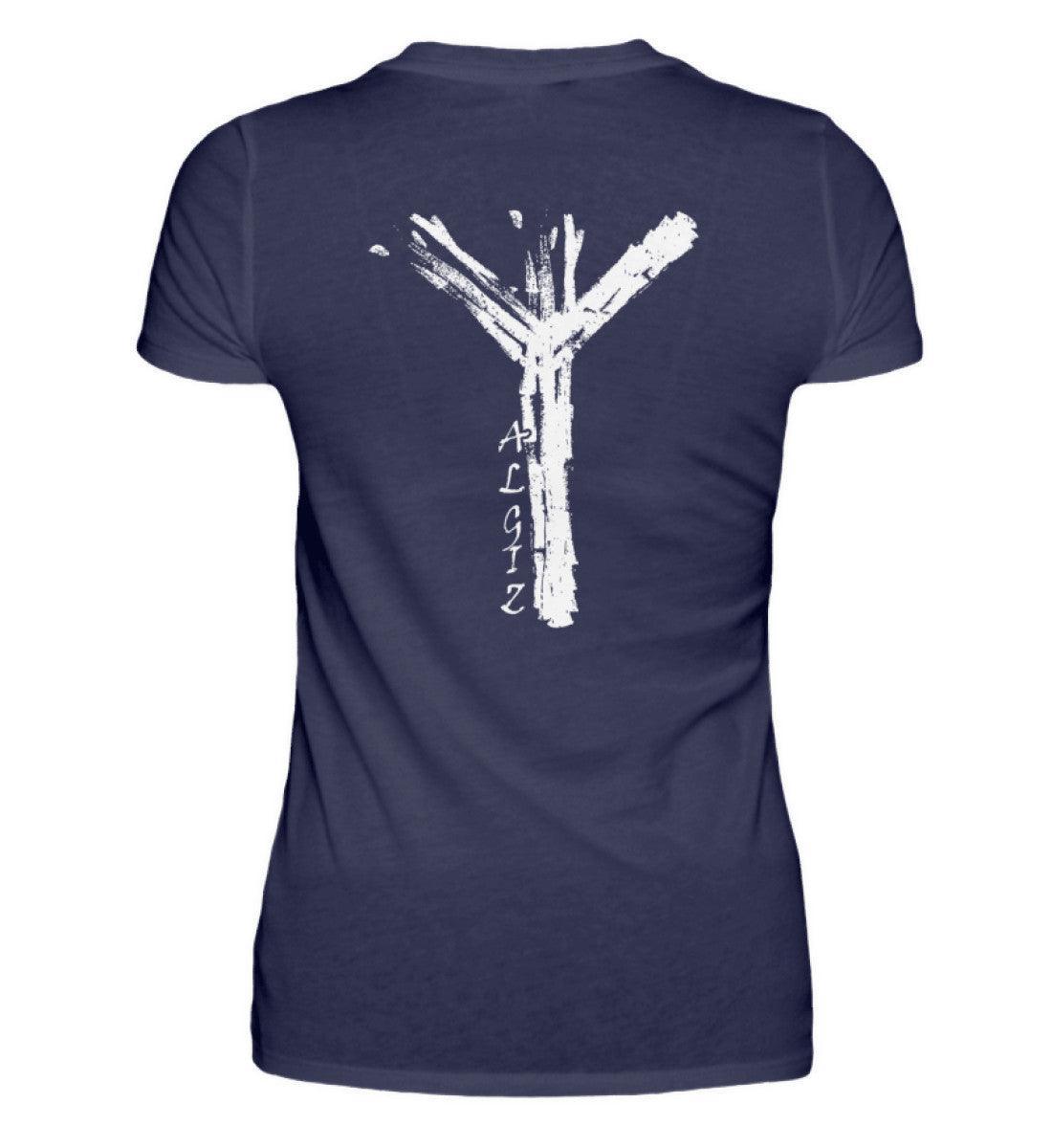 Premium Schildmaiden Shirt mit Algiz-Rune – Wikinger Symbol Schutz - Nordic Viking Wear