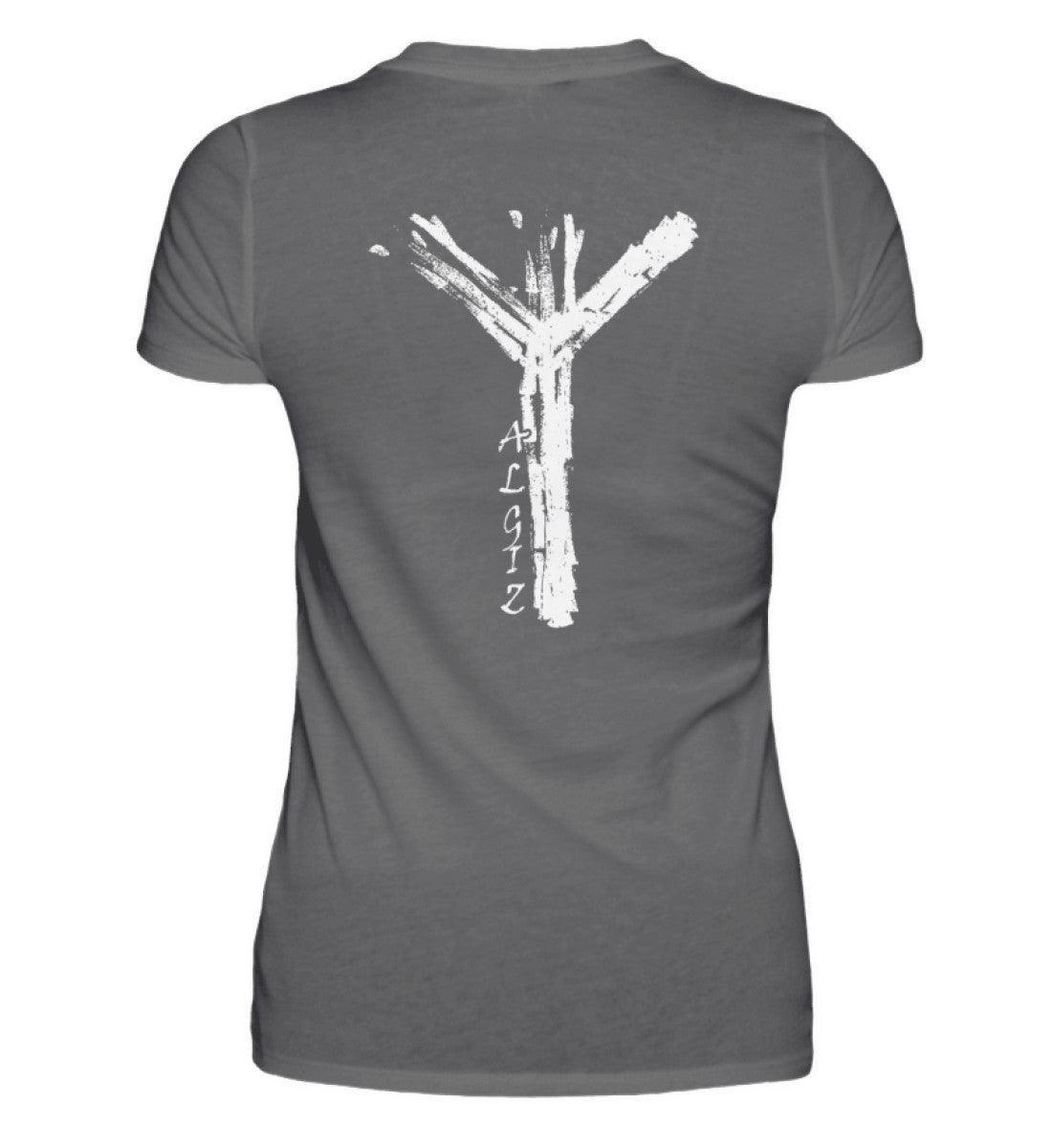 Premium Schildmaiden Shirt mit Algiz-Rune – Wikinger Symbol Schutz - Nordic Viking Wear