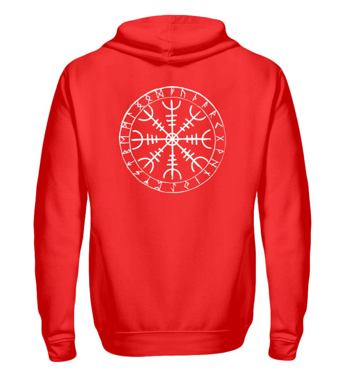 Helm of Awe Zipp-Hoodie – Wikinger Symbol für Schutz & Stärke - Nordic Viking Wear